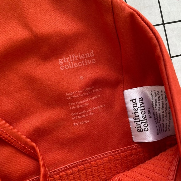 Girlfriend Collective Orange Red Sports Bra - Picture 4 of 4